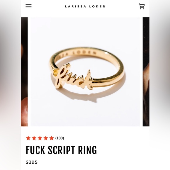 Solid 10k Gold F-bomb Script Ring - Picture 3 of 4